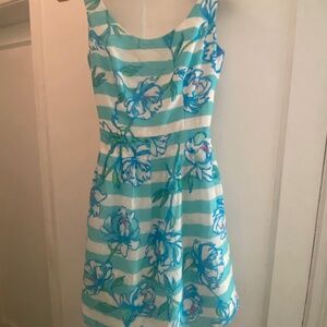 Lilly Pulitzer Roswell Shorely Blue Tossing The Line Dress